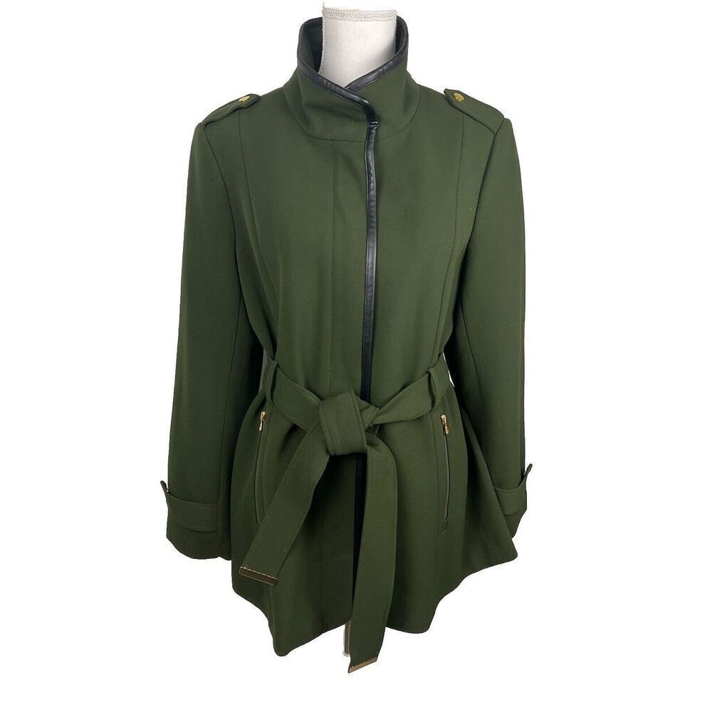 Preston And York Green Military Style Epaulettes Soft Shell Coat Women’s Size M